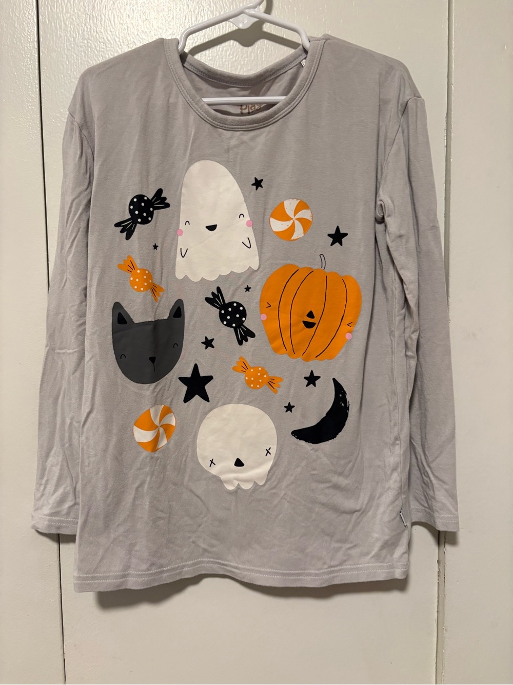 Little sleepies Halloween Play Shirt Size 6, Unisex, Grey, GUC